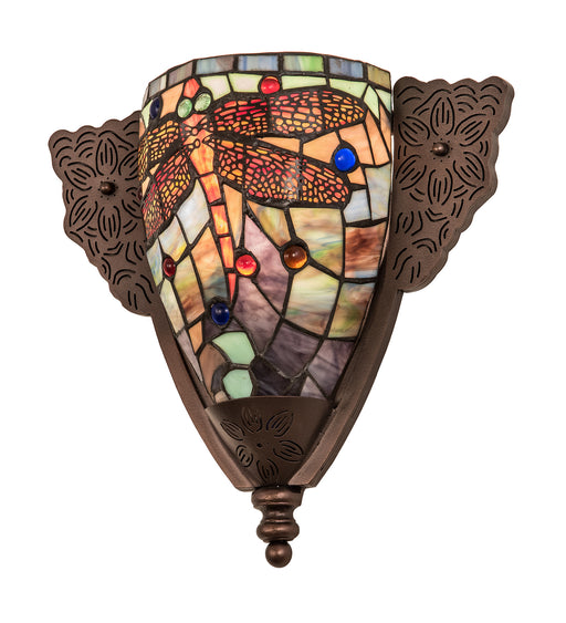 Meyda Tiffany - 128165 - One Light Wall Sconce - Tiffany Hanginghead Dragonfly - Oil Rubbed Bronze