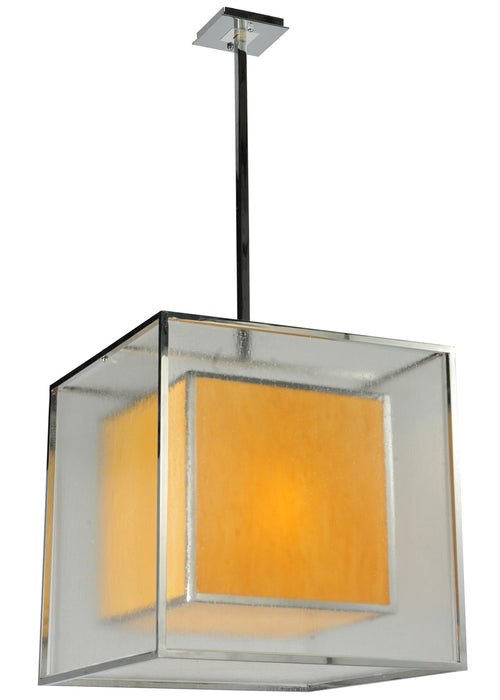 Meyda Tiffany - 128290 - Three Light Pendant - Quadrato - Chrome