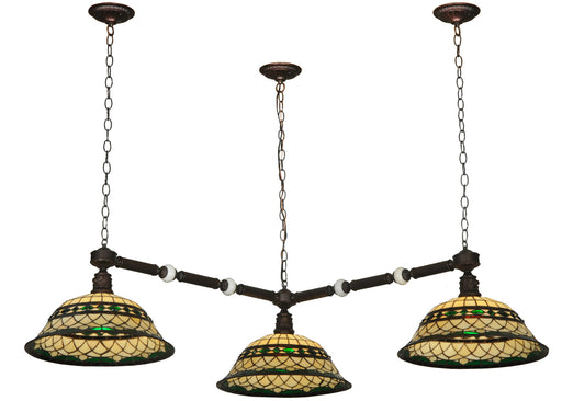 Meyda Tiffany - 128708 - Three Light Island Pendant - Tiffany Roman - Mahogany Bronze