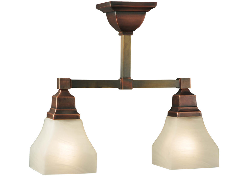 Meyda Tiffany - 129083 - Two Light Semi-Flushmount - Bungalow - Burnished Copper