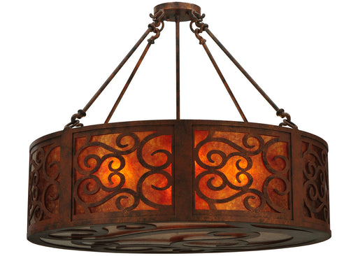 Meyda Tiffany - 129145 - Four Light Inverted Pendant - Dean - Red Rust,Custom