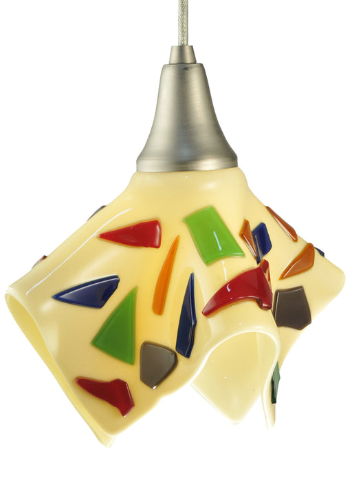 Meyda Tiffany - 129583 - One Light Mini Pendant - Metro Fusion - Beige/Multi Chips Random