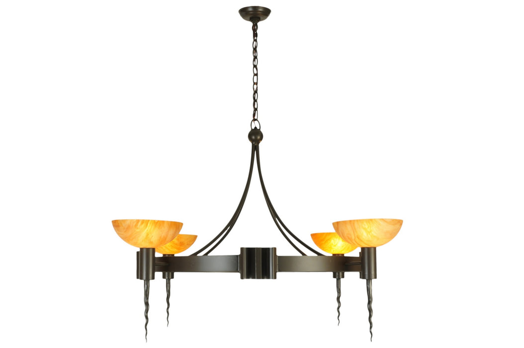 Meyda Tiffany - 130163 - Four Light Chandelier - Kuberic - Timeless Bronze