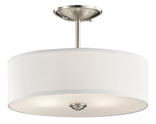 Kichler - 43675NI - Three Light Semi Flush Mount - Shailene - Brushed Nickel