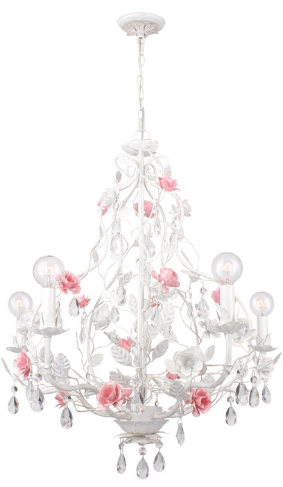 Crystorama - 4856-WW - Five Light Chandelier - Lola - Wet White