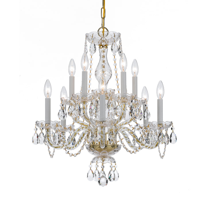 Crystorama - 5080-PB-CL-MWP - Ten Light Chandelier - Traditional Crystal - Polished Brass