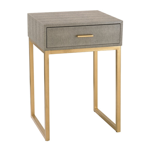 Elk Home - 180-010 - Side Table - Accent Table - Gold, Grey Faux Shagreen, Grey Faux Shagreen