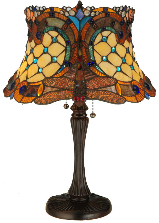 Meyda Tiffany - 130762 - Two Light Table Lamp - Hanginghead Dragonfly - Pewter
