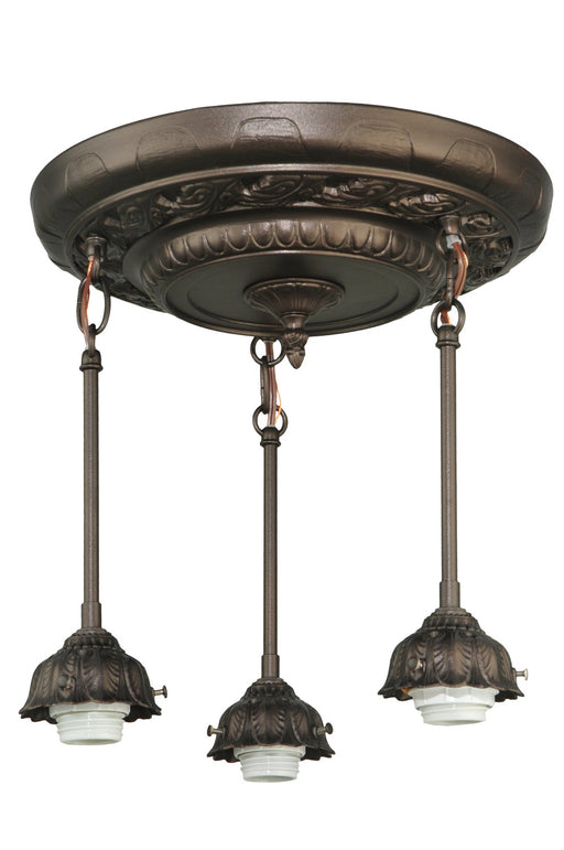 Meyda Tiffany - 130776 - Three Light Semi-Flushmount Hardware - Revival - Mahogany Bronze