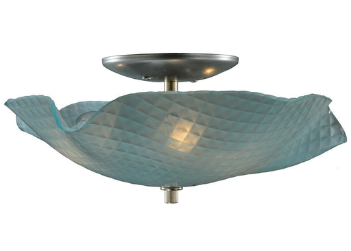 Meyda Tiffany - 132122 - Three Light Flushmount - Metro - Window Pane/Frosted