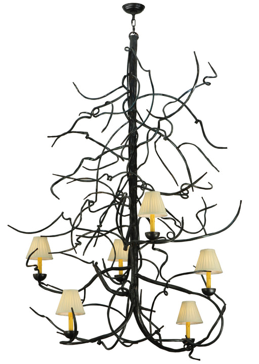 Meyda Tiffany - 133185 - Six Light Chandelier - Winter Solstice - Hand Wrought Iron