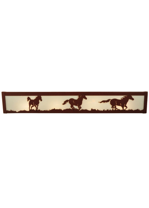 Meyda Tiffany - 134120 - Four Light Vanity - Running Horses - Rust