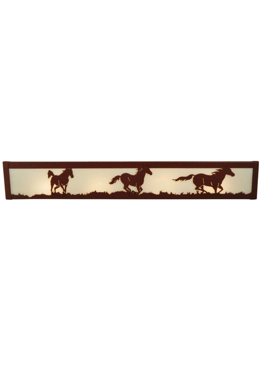 Meyda Tiffany - 134120 - Four Light Vanity - Running Horses - Rust