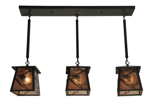 Meyda Tiffany - 134485 - Three Light Island Pendant - Whispering Pines - Timeless Bronze