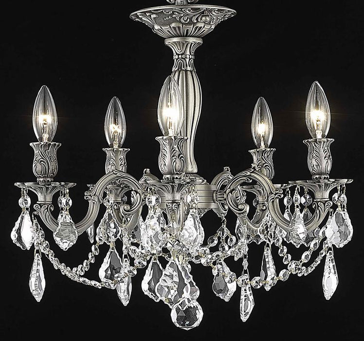 Elegant Lighting - 9205F18PW/RC - Five Light Flush Mount - Rosalia - Pewter