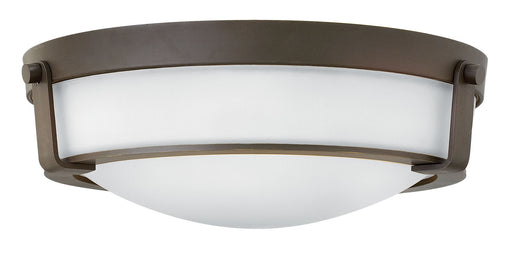 Hinkley - 3225OB-WH - Three Light Flush Mount - Hathaway - Olde Bronze with Etched White glass
