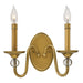 Hinkley - 4952HB - Two Light Wall Sconce - Eleanor - Heritage Brass