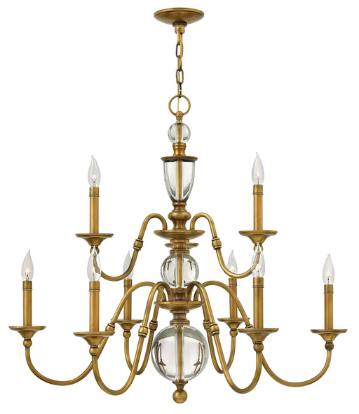 Hinkley - 4958HB - Nine Light Foyer Pendant - Eleanor - Heritage Brass