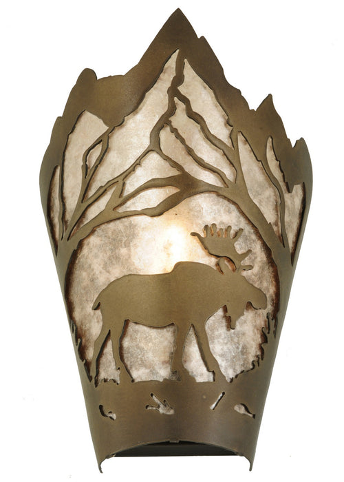 Meyda Tiffany - 136672 - One Light Wall Sconce - Moose At Dawn - Antique Copper