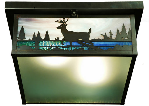 Meyda Tiffany - 136989 - Two Light Flushmount - Deer Creek - Craftsman Brown