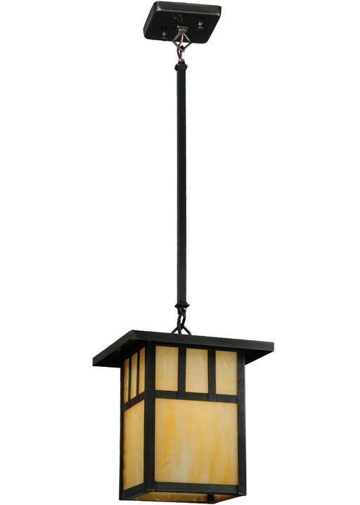 Meyda Tiffany - 137578 - One Light Pendant - Hyde Park - Craftsman Brown