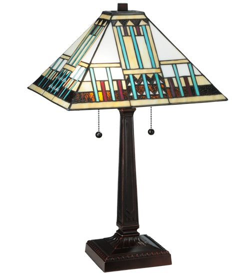 Meyda Tiffany - 138119 - Two Light Table Lamp - Prairie Peaks - Mahogany Bronze