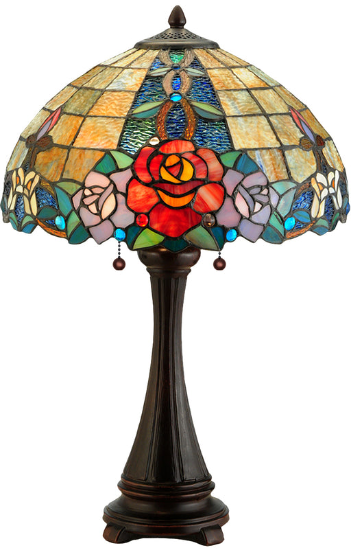 Meyda Tiffany - 138121 - Two Light Table Lamp - Rose Vine - Mahogany Bronze