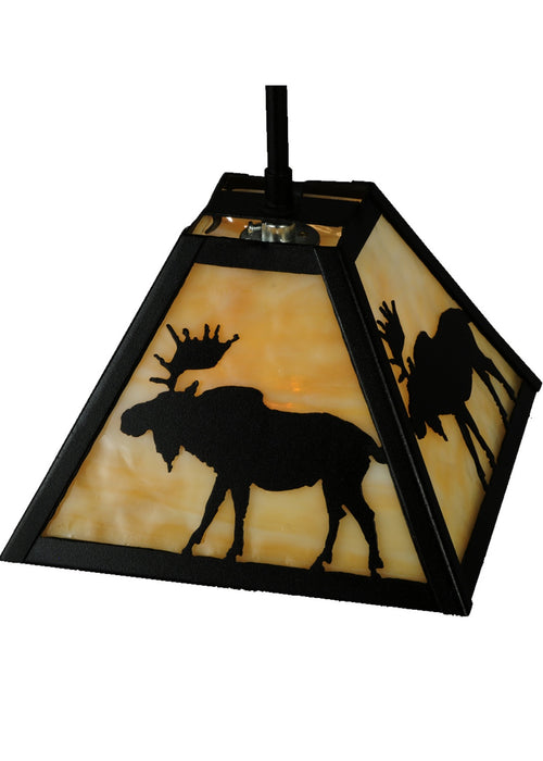 Meyda Tiffany - 138212 - One Light Mini Pendant - Lone Moose - Craftsman Brown