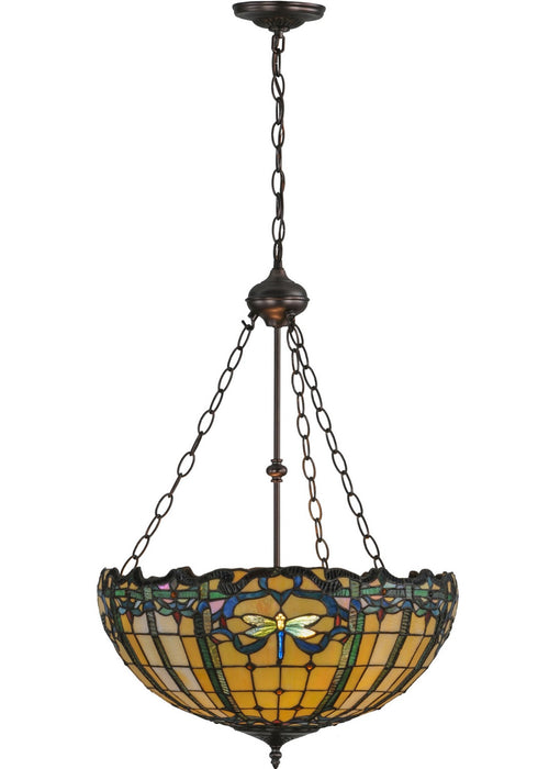 Meyda Tiffany - 138577 - Two Light Inverted Pendant - Dragonfly - Mahogany Bronze