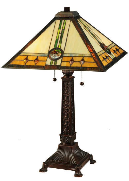 Meyda Tiffany - 138771 - Two Light Table Lamp - Carlsbad Mission - Mahogany Bronze
