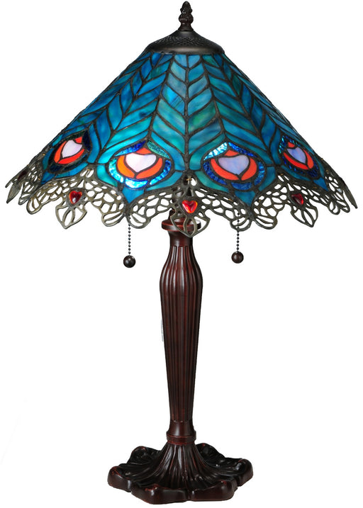 Meyda Tiffany - 138775 - Two Light Table Lamp - Peacock Feather - Timeless Bronze