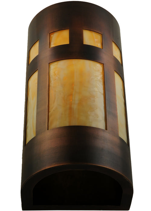 Meyda Tiffany - 139105 - One Light Wall Sconce - Sutter - Craftsman Brown,Custom,Transparent Copper