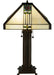 Meyda Tiffany - 139227 - Two Light Table Lamp - Pasadena Rose - Natural Wood