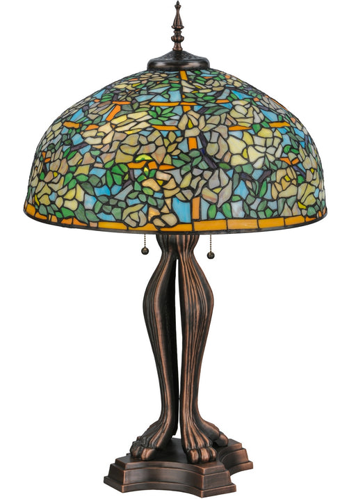 Meyda Tiffany - 139419 - Two Light Table Lamp - Tiffany Laburnum - Mahogany Bronze