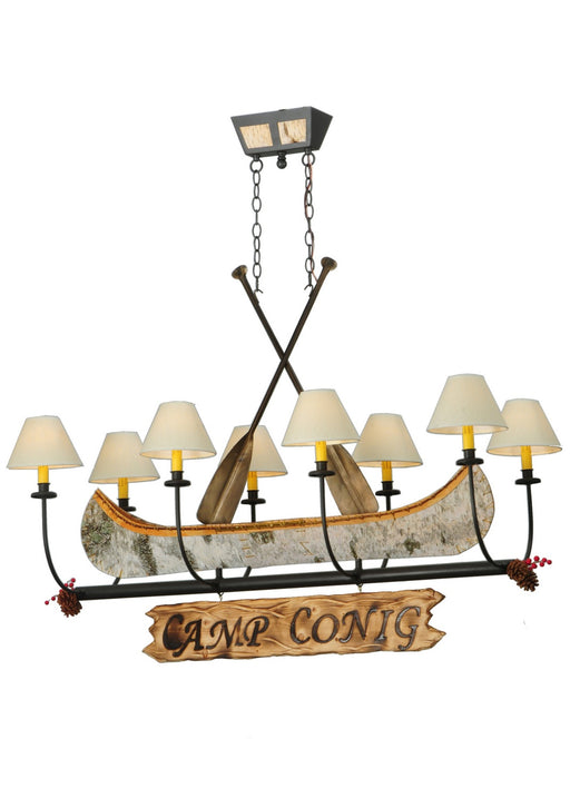 Meyda Tiffany - 139745 - Eight Light Chandelier - Personalized - Natural Wood,Wrought Iron