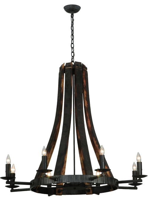 Meyda Tiffany - 140164 - Eight Light Chandelier - Barrel Stave - Natural Wood