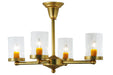 Meyda Tiffany - 140502 - Four Light Semi-Flushmount - Bakersfield - Satin Brass