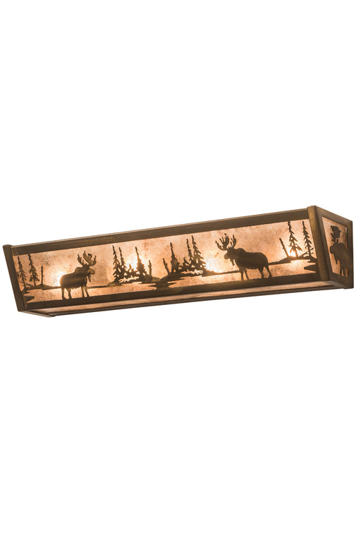 Meyda Tiffany - 14212 - Four Light Vanity - Moose At Lake - Antique Copper