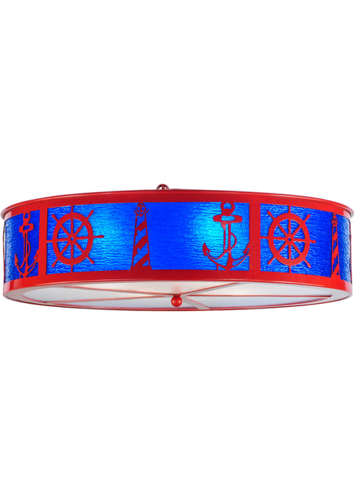 Meyda Tiffany - 143521 - Four Light Flushmount - Coastal Collection - Red: Customer Supplied