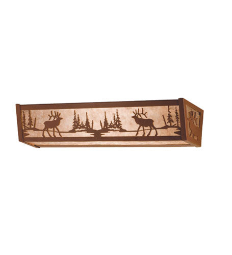 Meyda Tiffany - 14405 - Four Light Vanity - Elk At Lake - Rust