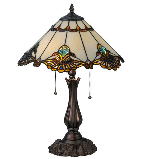 Meyda Tiffany - 144058 - Two Light Table Lamp - Shell With Jewels - Mahogany Bronze