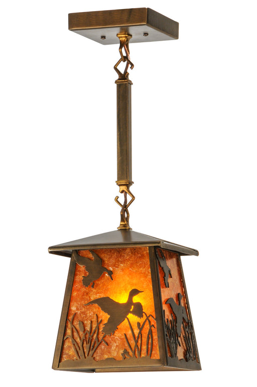 Meyda Tiffany - 144173 - One Light Pendant - Ducks In Flight - Antique Copper