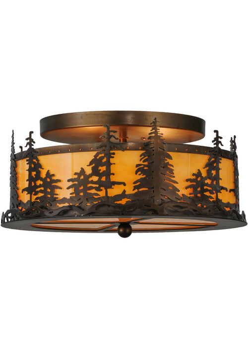 Meyda Tiffany - 144243 - Two Light Flushmount - Tall Pines - Antique Copper