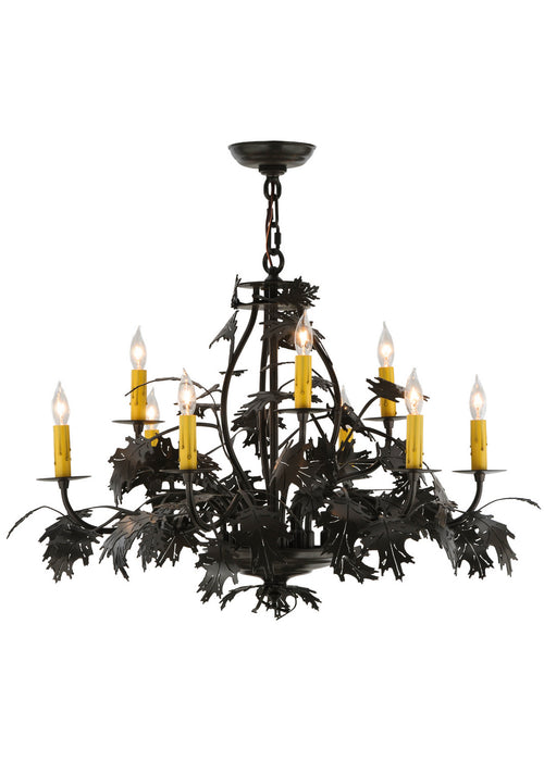 Meyda Tiffany - 144383 - Nine Light Chandelier - Oak Leaf & Acorn - Timeless Bronze