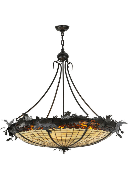 Meyda Tiffany - 144387 - Six Light Inverted Pendant - Greenbriar Oak - Timeless Bronze