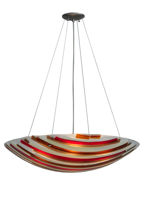 Meyda Tiffany - 144399 - Four Light Inverted Pendant - Metro Fusion - Brushed Nickel