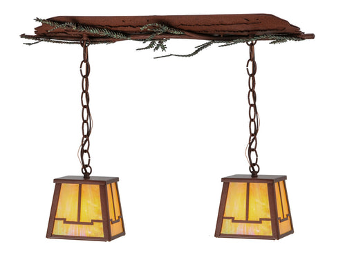 Meyda Tiffany - 144412 - Two Light Island Pendant - Pine Branch - Rust
