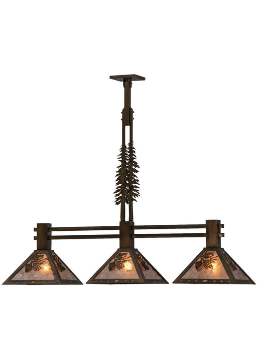 Meyda Tiffany - 144443 - Three Light Island Pendant - Winter Pine - Antique Copper