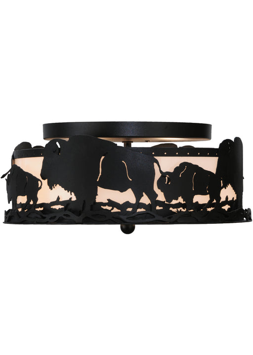Meyda Tiffany - 144468 - Two Light Flushmount - Buffalo - Chrome