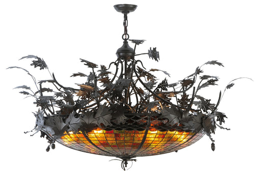 Meyda Tiffany - 144581 - Six Light Inverted Pendant - Greenbriar Oak - Timeless Bronze